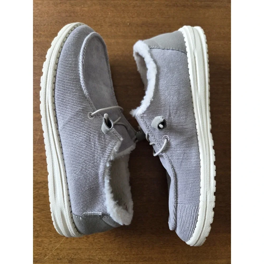Hey Dude Wendy Corduroy Shoes Women's 9 Casual Comfort Gray